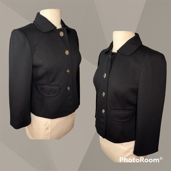Women’s Blk Fitted Blazer W/Silver Toggle Closures by Ann Taylor Loft Sz 4 - Picture 3 of 4